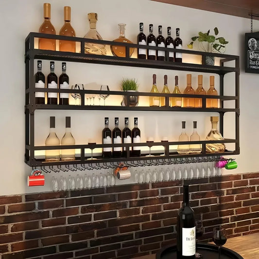 Bar Shelves Wall Mounted with LED Light