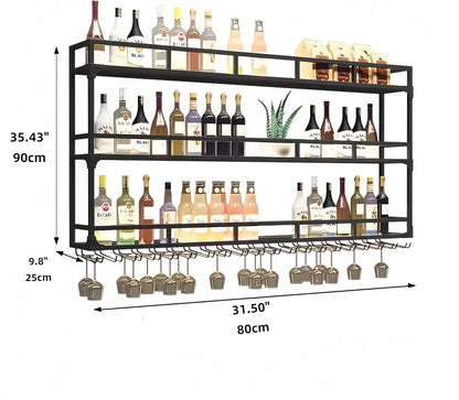 Bar Shelves Wall Mounted with LED Light