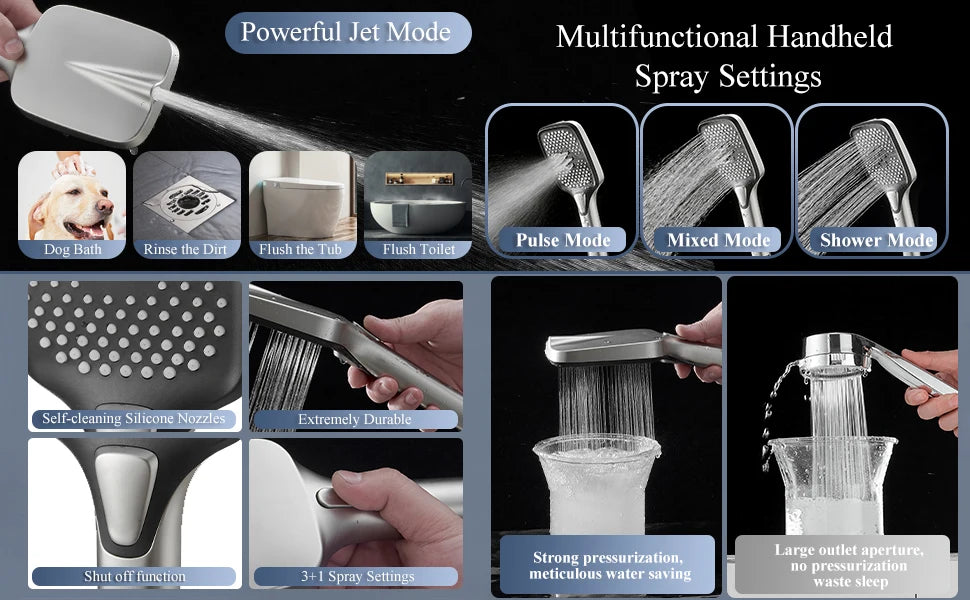 High-Pressure Rainfall Shower Heads