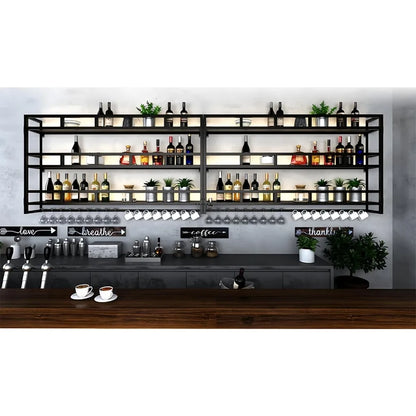 Bar Shelves Wall Mounted with LED Light