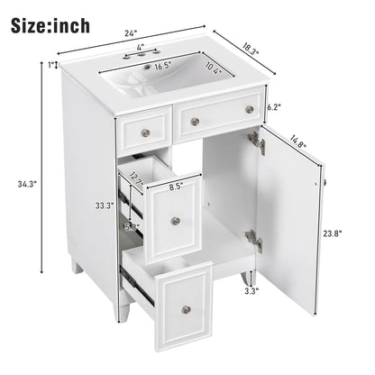 Bathroom Vanity Cabinet with Ceramic Sink