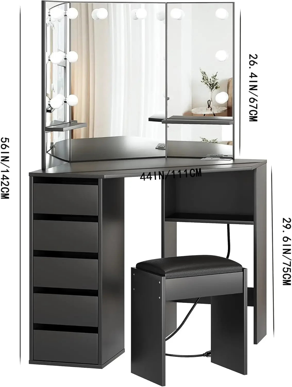 Corner Vanity Desk