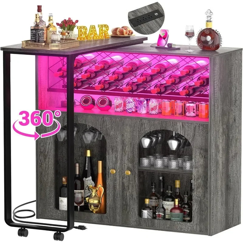 Rotating Wine Bar Cabinet