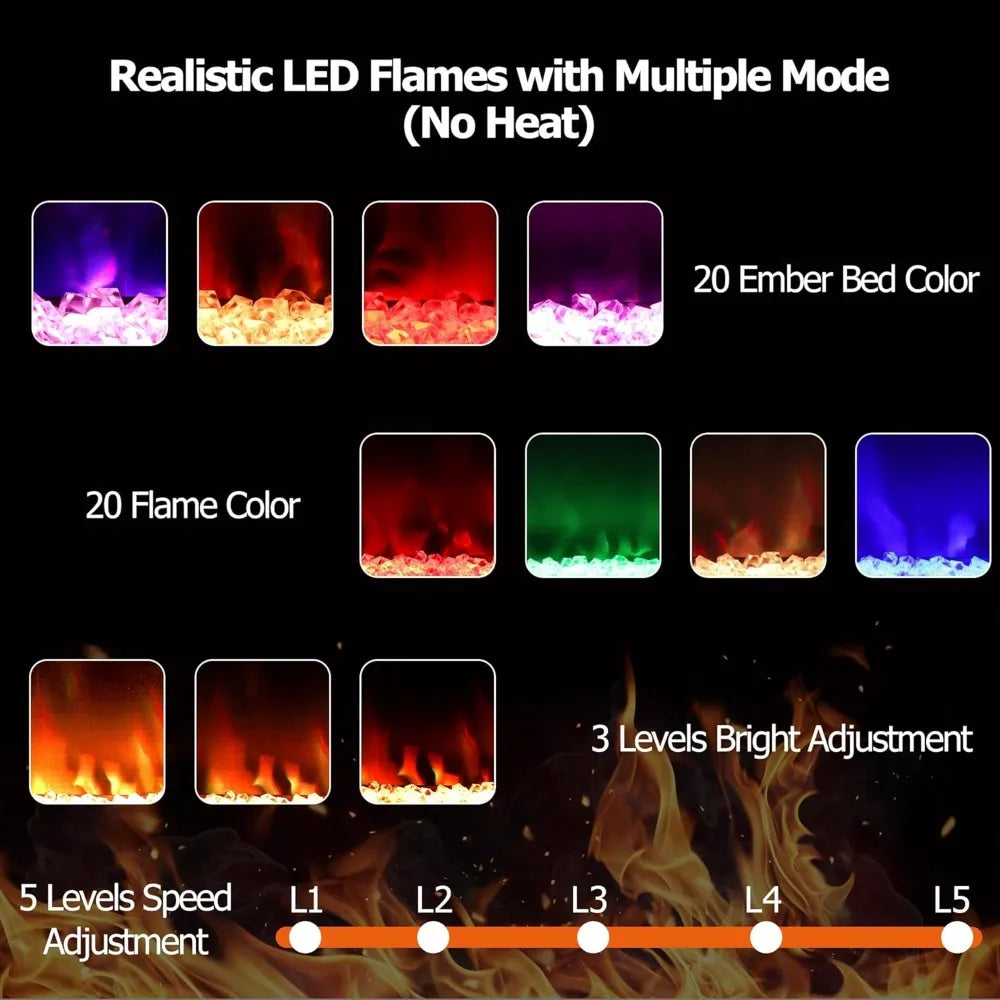 Fish Tank Stand with 20-Color LED Flames