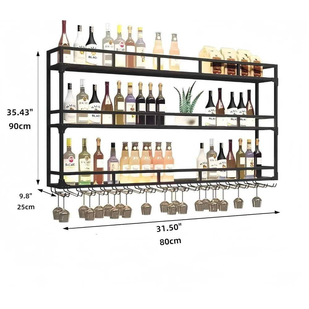 Bar Shelves Wall Mounted with LED Light