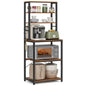 Coffee Bar, 6-Tier Kitchen Shelves with 6 Hooks
